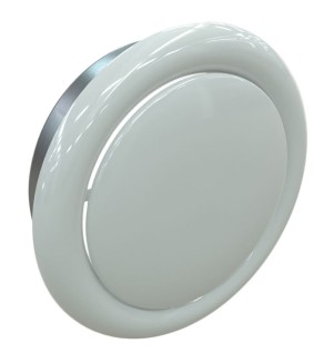 Anemostat wywiewny ø125 mm, metalowy, biały